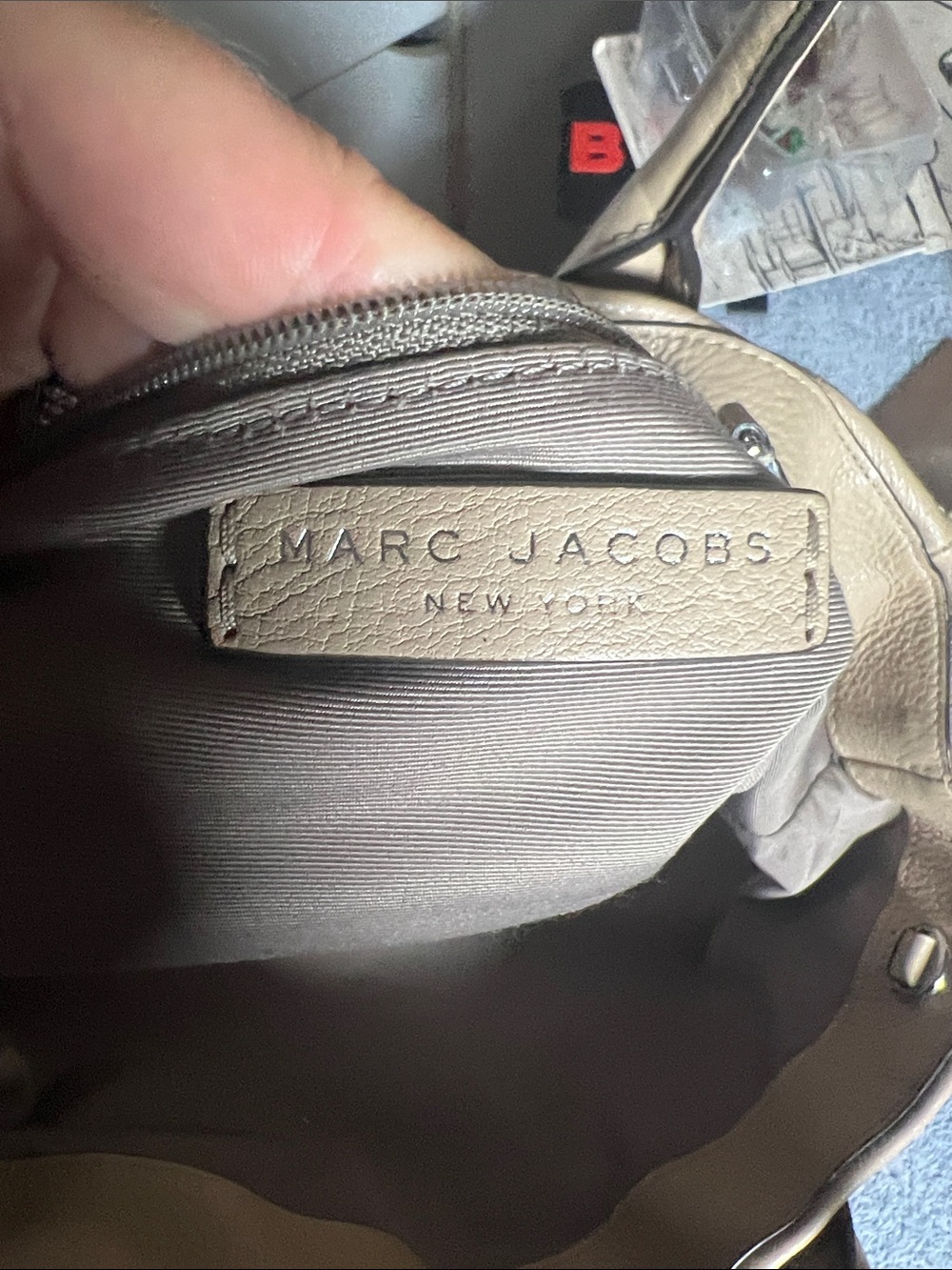 Marc Jacobs Taupe Leather Shoulder Tote - Picture 5 of 5